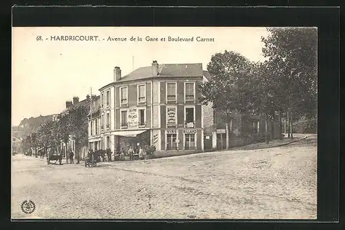 AK Hadricourt, Avenue de la Gare et Boulevard Carnot