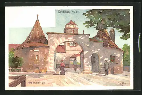 Künstler-AK Karl Mutter: Rothenburg o / T., Roederthor