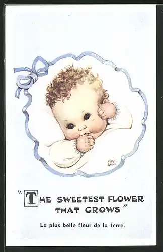 Künstler-AK Mabel Lucie Attwell: The sweetest Flower that grows!, niedliches Baby im Bettchen