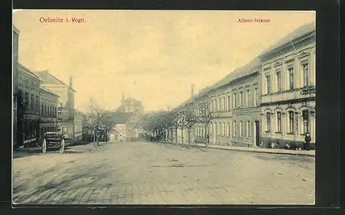 AK Oelsnitz i. V., Blick in die Albert-Strasse