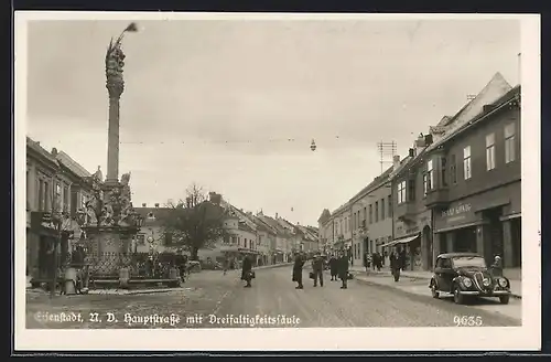 AK Eisenstadt, Hauptstrasse mit Dreifaltigkeitssäule