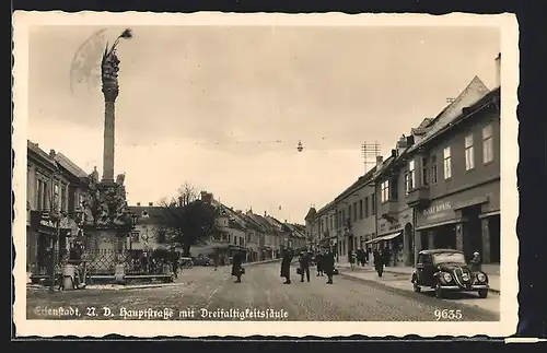 AK Eisenstadt an der Niederdonau, Hauptstrasse mit Dreifaltigkeitssäule