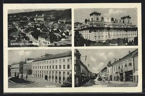 AK Eisenstadt, Gesamtansicht, Schloss, Hauptstrasse und Landhaus
