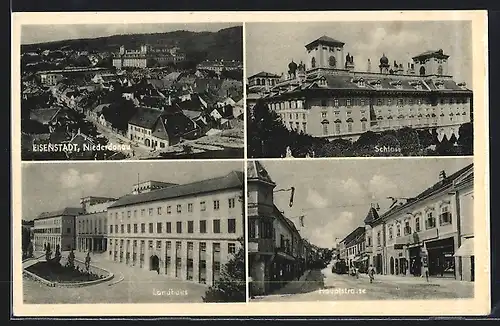 AK Eisenstadt, Gesamtansicht, Schloss, Hauptstrasse und Landhaus