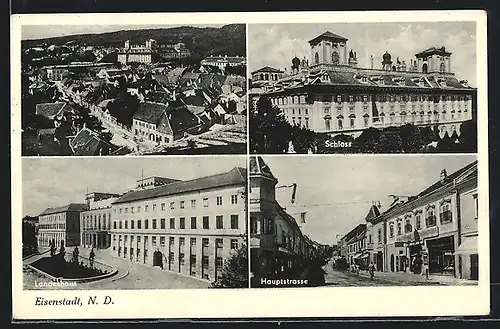 AK Eisenstadt, Ansicht vom Landeshaus, Schloss, Hauptstrasse