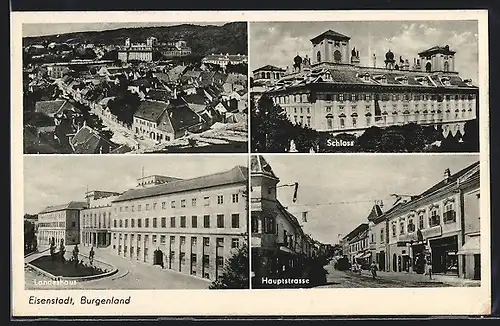 AK Eisenstadt, Schloss, Hauptstrasse, Ortsansicht