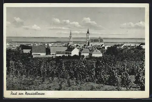 AK Rust am Neusiedlersee, Ortsansicht aus der Vogelschau