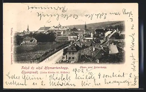 AK Eisenstadt, Ober- und Unterberg, Blick zur Kirche Kl. Höflein