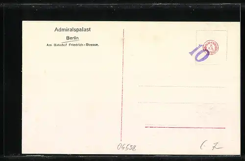 AK Berlin, Admiralspalast am Bahnhof Friedrichstrasse, Eis-Arena, Innenansicht