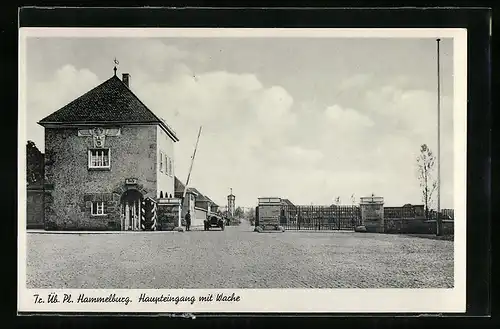 AK Lager Hammelburg, Haupteingang mit Wache