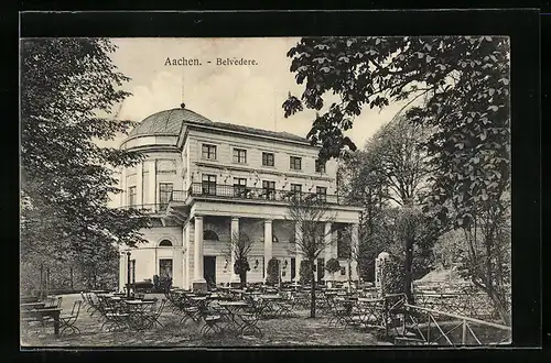 AK Aachen, Café Belvedere auf dem Lousberg