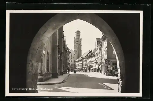 AK Ravensburg, Blick auf Kirchstrasse