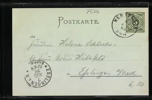 Mondschein-AK Herrenalb, Ortsansicht mit Kurhaus im Vollmondlicht