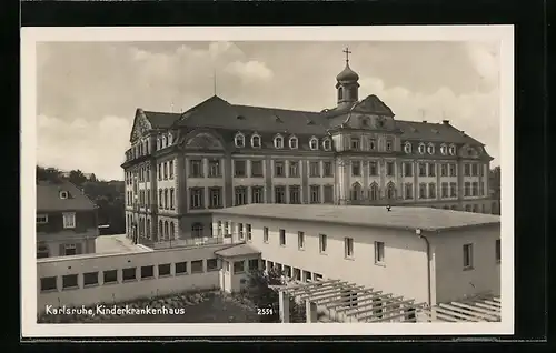 AK Karlsruhe, Ansicht vom Kinderkrankenhaus