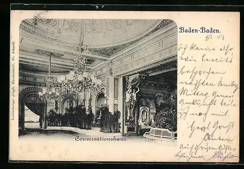 AK Baden-Baden, Am Conversationshaus, Innenansicht