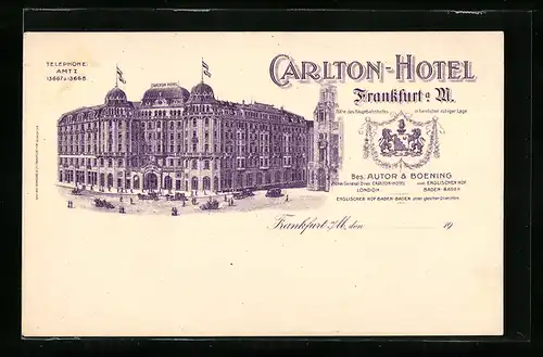 Lithographie Frankfurt a. M., Am Carlton-Hotel