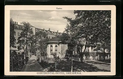 AK Dresden-A., Continental-Hotel, Garten