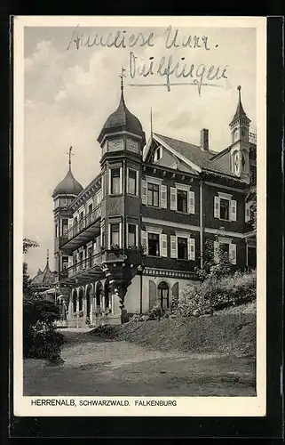 AK Herrenalb, Partie am Hotel Falkenburg
