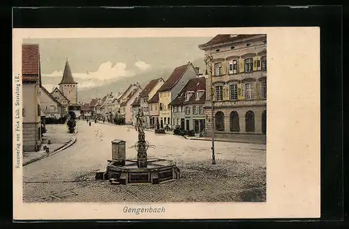 AK Gengenbach, Marktplatz, Blick zur Kirche
