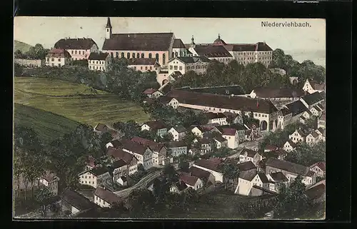 AK Niederviehbach, Ortsansicht mit Kloster Maria