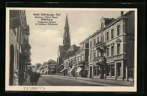 AK Offenburg, Hotel Offenburger Hof, Besitzer: Albert Mayer