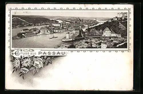 Lithographie Passau, Teilansicht