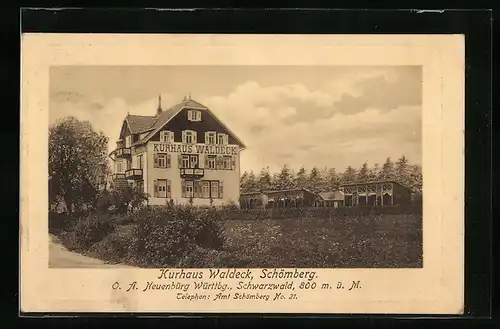 AK Schömberg O.-A. Neuenbürg, Kurhaus Waldeck