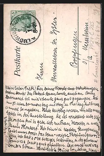 Künstler-AK Ganzsache PP27C263: Ludwigsburg, Gewerbe- und Industrie- Ausstellung 1914, Wappen