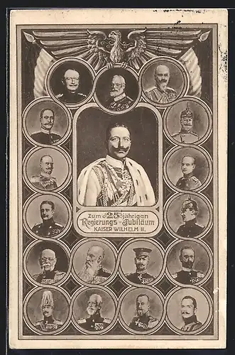 AK Ganzsache PP27D3 /02: Zum 25 jährigen Regierungs-Jubiläum Kaiser Wilhelm II., Fürst Günther Victor