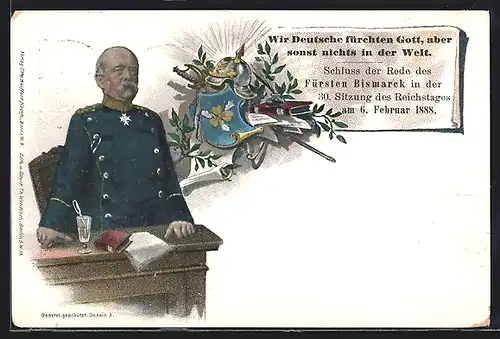 AK Ganzsache PP9C83 /06: Bismarck am Schreibtisch