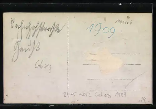 AK Coburg, Hochwasser 1909, Glaser Louis Geuss, Kutsche