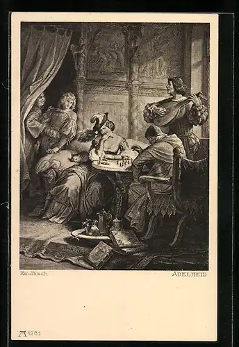 AK Adelheid, nach Stich von W. von Kaulbach, Schach