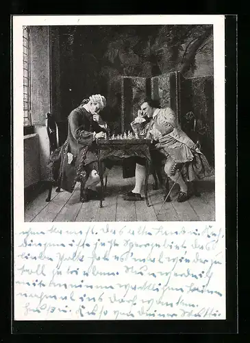 AK zwei Männer bei einer Schachpartie