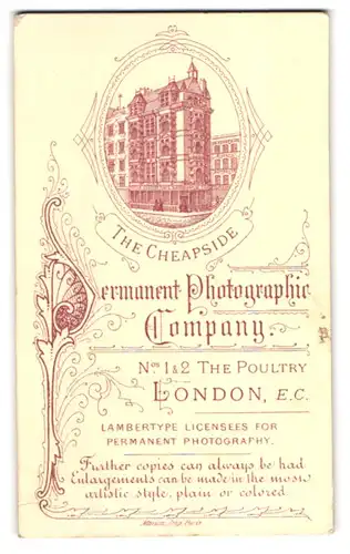 Fotografie E. T. Stoneham, London, 1&2 The Poultry, Ansicht London, das Ateliersgebäude