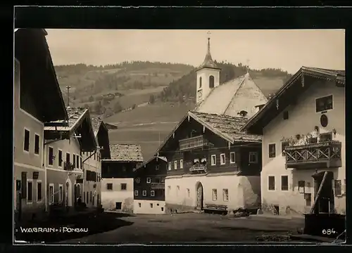 AK Wagrain i. Pongau, Ortspartie mit Kirche