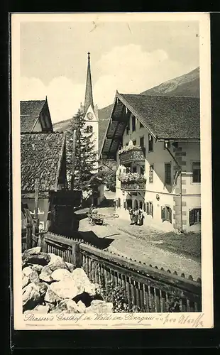 AK Wald im Pinzgau, Strassenpartie bei Stassens Gasthof