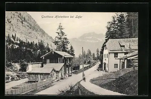 AK Lofer, Partie am Gasthaus Hinterhorn