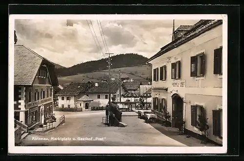 AK Abtenau, Martktplatz und Gasthof Post