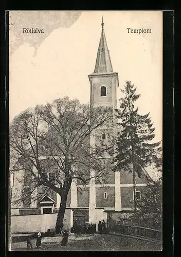 AK Rötfalva, Templom, Ansicht der Kirche