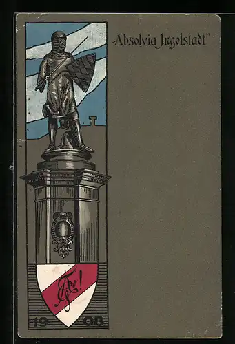 AK Ingolstadt, Absolvia 1908, Wehrmann in Eisen, Wappen