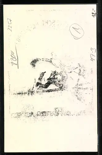 Künstler-AK München, Absolvia 1923, Pferd und Reiter setzen über ein Hindernis