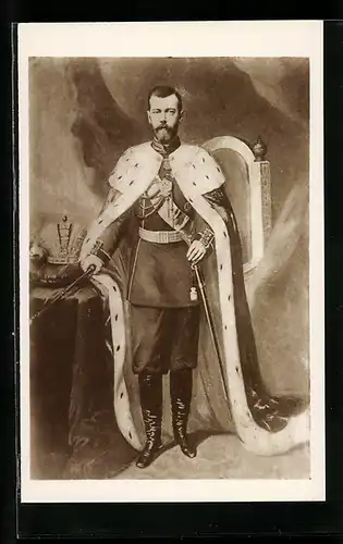 AK Nikolaus II. von Russland im Hermelinmantel