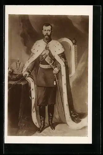 AK Nikolaus II. von Russland im Hermelinmantel