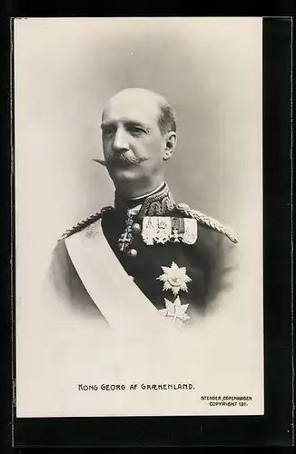 AK Porträt König Georg von Griechenland in Uniform