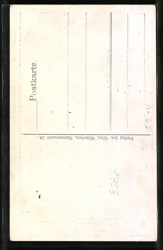 Künstler-AK Uhrverschiebung 1916 - Münchner Kindl zeigt zur Uhr an der Frauenkirche