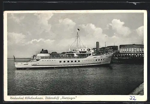 AK Wilhelmshaven, Bäderschiff Rüstringen läuft in den Hafen ein
