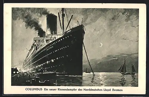 AK Passagierschiff Columbus, Nordeutscher Lloyd Bremen