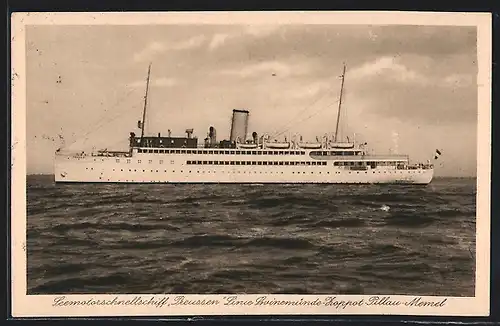 AK Dampfer S.S. Preussen, Passagierschiff auf der Ostsee
