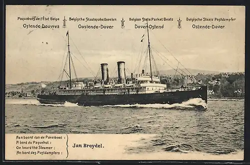 AK Postdampfer Jan Breydel der Linie Ostende-Dover