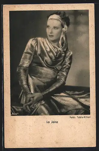 AK Schauspielerin La Jana in Abendgarderobe posierend